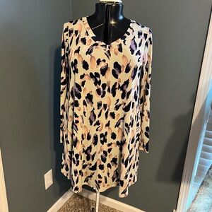 Print Long Sleeve mini dress